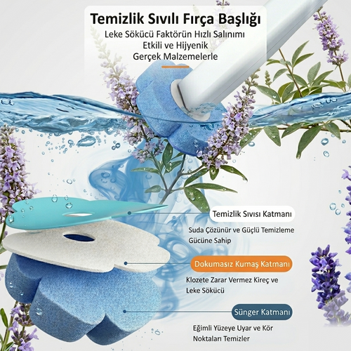 Selanify Deterjanli Tek Kullanımlık Tuvalet Temizleme Fırçası